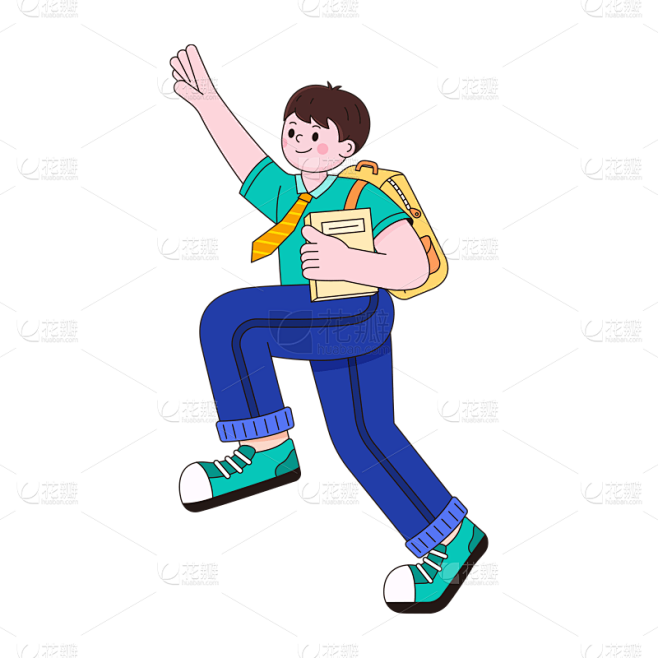 卡通感教育培训男生元素贴纸