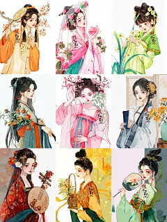 杨小洋国风 ||十二花神拟人插画合集来啦