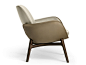 Upholstered leather armchair with armrests MARTHA by Poltrona Frau