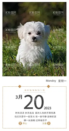 每日一签  - 源文件下载【酷图网】每日一签,日签,微信,每日微推,海报,早安,励志,小狗海报,