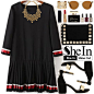 Promoted : www.shein.com
Dress : www.shein.com/Ribbon-Deco-Pleated-Drop-Waist-Dress-p-274022-cat-1727.html?utm_source=polyvore&utm_medium=set&url_from=oshint-0130
Sandals : www.shein.com/Black-Metal-Pannnel-Peep-Toe-Ankle-Strap-Chunky-Sandals-p-27