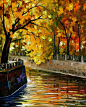 Leonid Afremov秋天风景油画欣赏