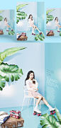 [美工云]清凉夏日轮滑美女主题海报PSD模板Summer poster PSD template#ti381a1303 :  