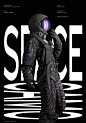 posters spacesuit Fashion  Collection typography   CGI magazine graphic design  3D motion