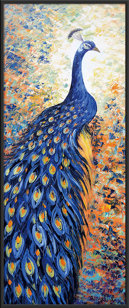 只竹从=小泥巴转采于2020-12-11 17:05:06油画-孔雀绘画只竹该采集也