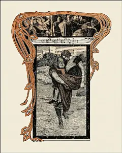 19世纪插画家：Franz Stassen，为浪漫主义音乐大师瓦格纳的歌剧《特里斯坦与伊索尔德》创作的乐谱插图。 ​​​​