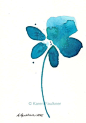 Watercolor Flower, Art, Print, Giclee Print: Teal Turquoise Explosion