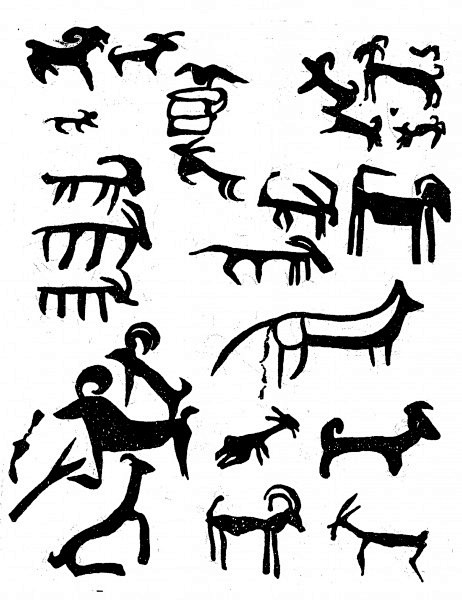 原始社会岩画图片