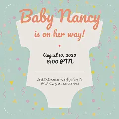 Cute Hand Painted Colorful Dots Decorate Baby Shower Party Invitation Letter