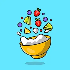 可爱动物宇航员食物儿童角色吉祥物形象卡通插画