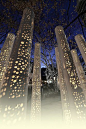 bamboo lights at Omotesando: 