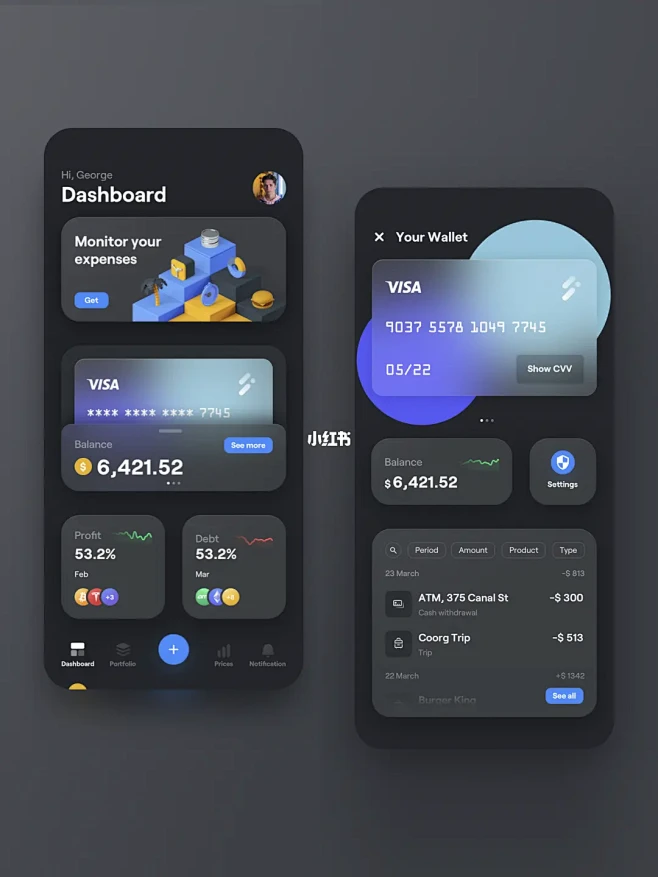 UI 灵感分享-深色UI 界面-花瓣网