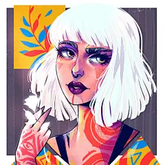 16款复古霓虹风配色插画