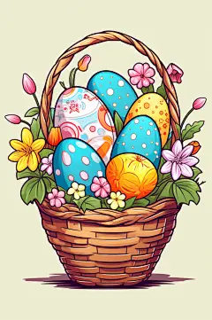 AI数字艺术复活节彩蛋插画-众图网