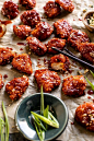 Oven Fried Korean Popcorn Chicken | halfbakedharvest.com #chicken #koreanrecipes #easyrecipes #dinnerrecipes