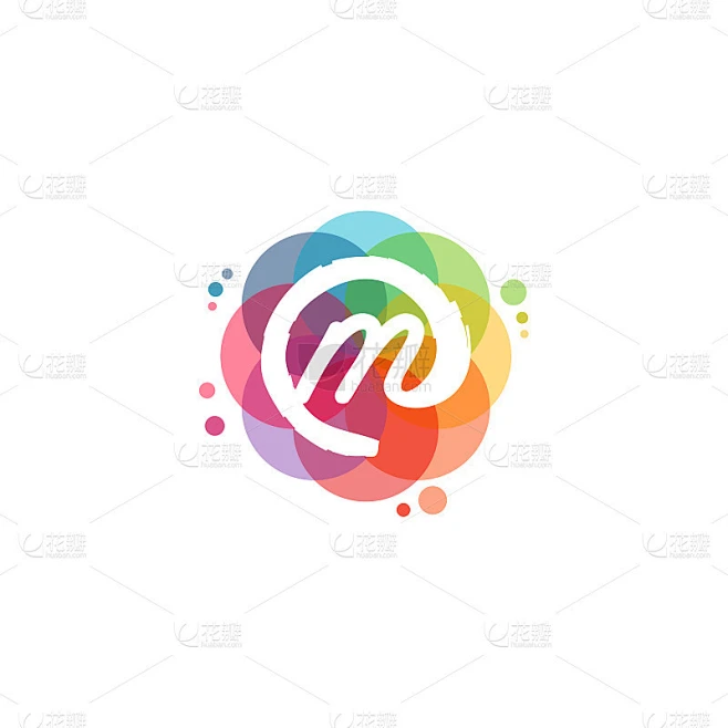 彩色M初始标志矢量，美M标志设计模板，设计概念，标志，标志类型元素为模板素材-花瓣网