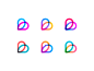 Boksi sweet app love logo bright logotype heart gradient colors
