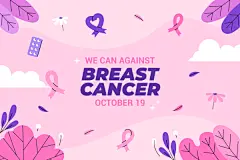 卡通扁平女性乳房乳腺癌健康检查宣传科普公益插画海报ai设计素材-淘宝网