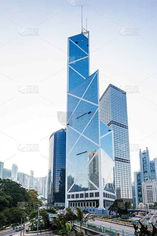 香港中环的道路及建筑物