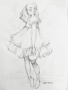 【 19岁画师Sara Tepes的自动铅笔、圆珠笔和钢笔画 ​​​​ 】#插画狂想# #插画灵感# ​​​​