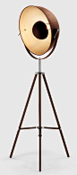 FM0176-1(rust)  industrial style floor lamp. Steel shade with tripod base