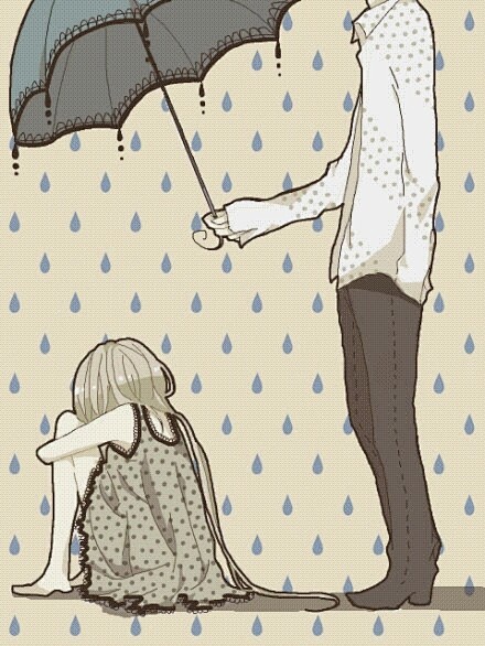 眼睛为她下着雨，心却为她打着伞，这就是爱...