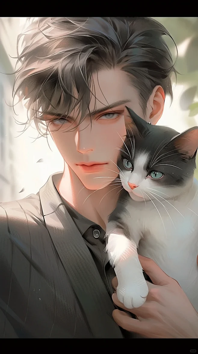 谁能拒绝带猫的小奶狗？