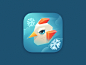 Bird Icon ios app game cube cute sky snowflake snow bird color art illustration icon design icon