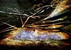 满船清梦压星河！孤独的星球意境插画