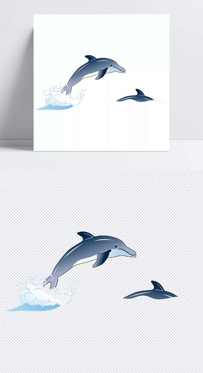 卡通手绘海豚插画 |卡通,海豚,插画,卡...