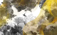 中国风插画 【酷图网】金丝,金线,烫金,鎏金,奢侈,华贵,华丽,中国风,传统,纹样,古风,复古,国潮,高端,轻奢,典雅,中式,装饰,古典,水墨,背景,壁纸,底图,大气,线描,图案,海报,招贴,地产,房地产,插画,插图,画,手绘,新中式,现代,展板,横版,banner,风景,山水,花草,祥云,波纹,水波,云纹,月亮,山川