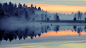 湖面 1920x1080 lake forest nature sunset mist mist landscape