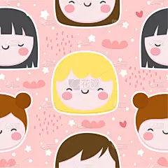 女孩,草莓,式样,可爱的,四方连续纹样,卡通,可爱,儿童房,贺卡,斯堪的纳维亚半岛