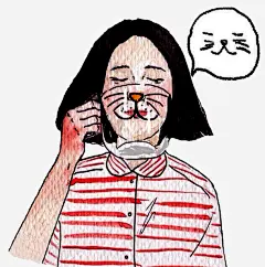 手绘人物喝水免抠素材 免费下载 页面网页 平面电商 创意素材 png素材