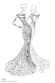 Q姑妞-手绘服装效果图