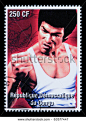 REPUBLIC OF CONGO - CIRCA 2000: A postage stamp printed in the Congo Republic showing Bruce Lee, circa 2000 - stock photo