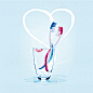 Everyday Love - Toothbrushes : Digital painting of Everyday Love scene - two toothbrushes :)