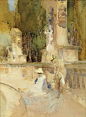 19世纪英国水彩画家William Russell Flint。 ​​​​