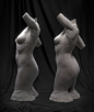 Ceramic clay female figure study ~2013-2014, John Newell : Another old figure study from years back. Included some pictures of it before it was finished or fired as well. The material properties of the wet clay look much nicer, and its cool seeing some of