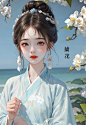 古风美人-十二花神-兰花