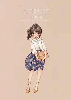来自韩国插画家Aeppol 的「森林女孩日记」系列插画。_插画贴图屋吧_百度贴吧