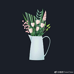 ´微微笑采集到插画-植物