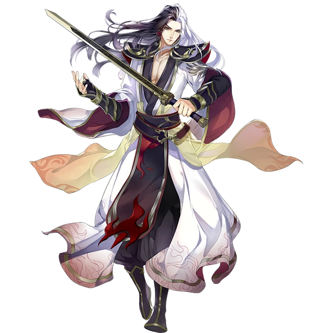白发舞剑美男png立绘.png (1024×1024)-花瓣网