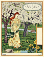 Avril (April) --- Eugene Grasset's 'Les Mois' - wonderful wood engravings of gardening throughout the year.
