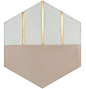 Claw Pink Hexagon Cement Tile with Brass Inlay - Contemporary - Wall And Floor Tile - by SubwayTileShop