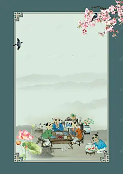 古典诗词手绘学校展板 设计图片 免费下载 页面网页 平面电商 创意素材