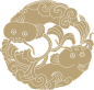 棕色双蜈蚣圆环花纹