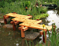 simple zigzag DIY garden bridge without railings: 