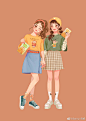 学生作品 | 闺蜜2 

画少女这个主题，自然少不了闺蜜~~

Senny森妮插画课超话  #插画# #遇见艺术# #闺蜜# #穿搭# ​​​​