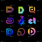 collection logo letter d color gradient full